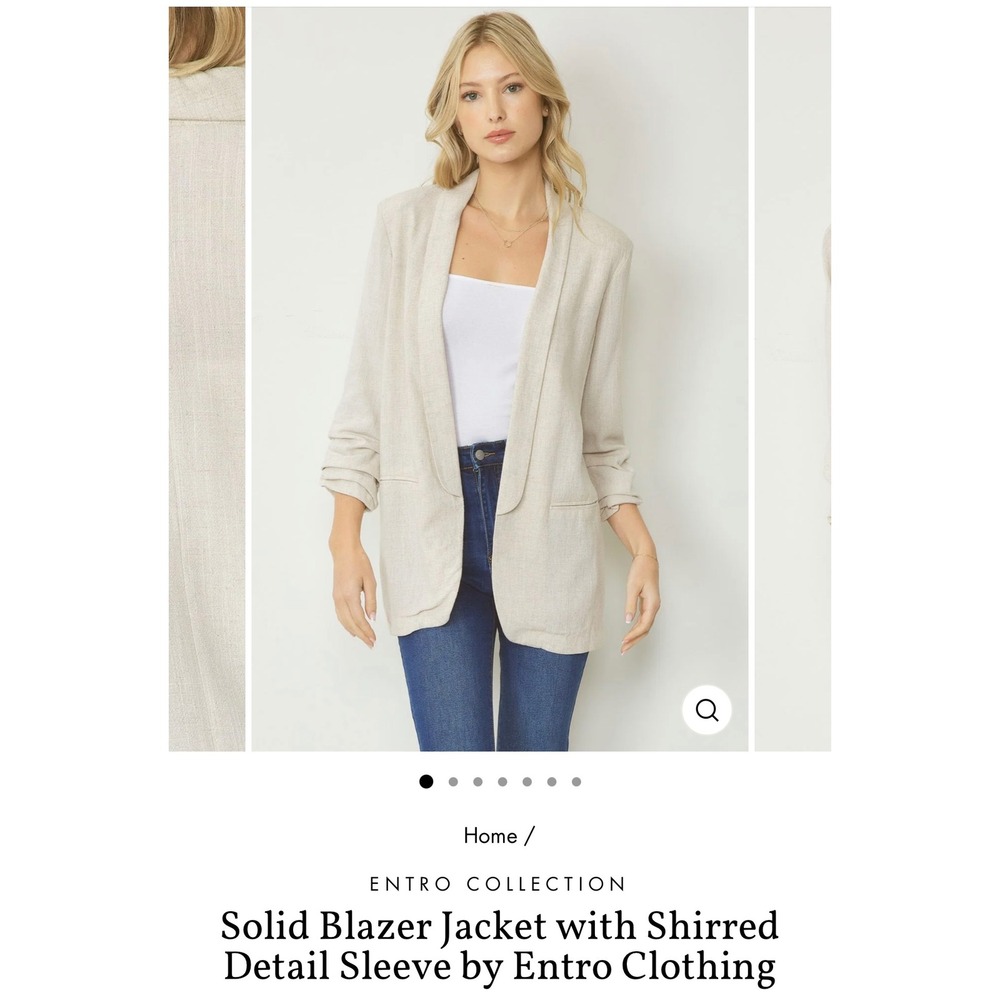 entro Cream Open-Front Blazer